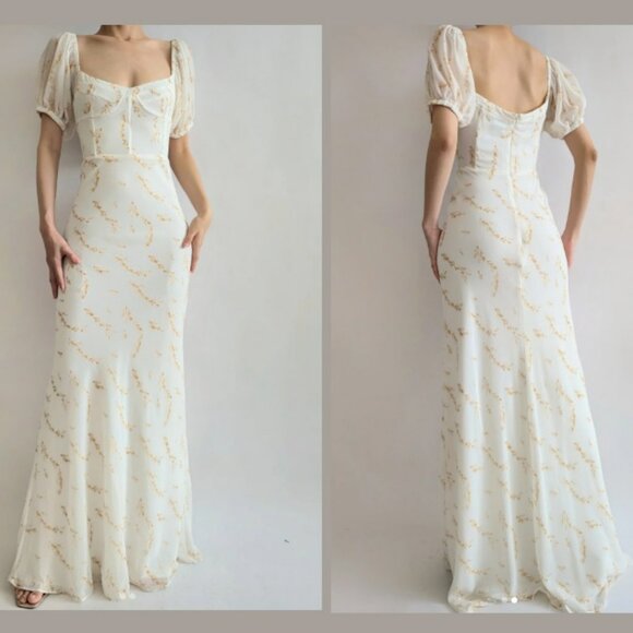 Sabo Skirt Luca Maxi Puff Sleeve Dress Sz XS - Picture 1 of 16